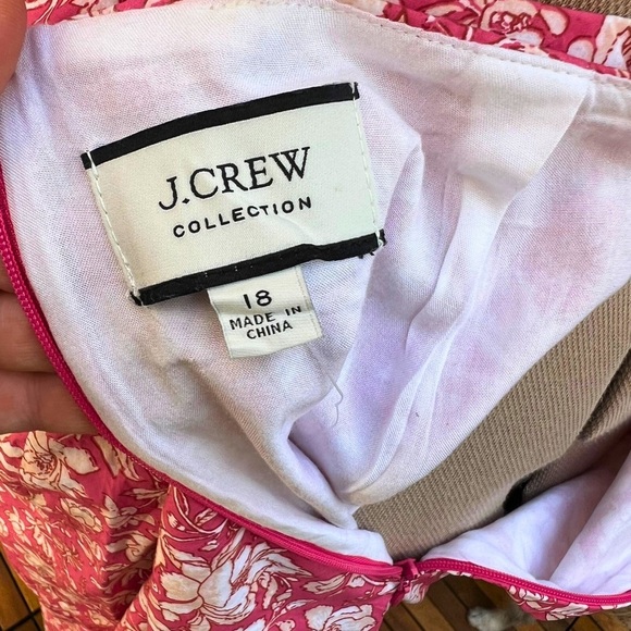 J. Crew (18 - NWT) Twist-Back Midi Dress  - Tossed Floral - Pink and White - Picture 3 of 10